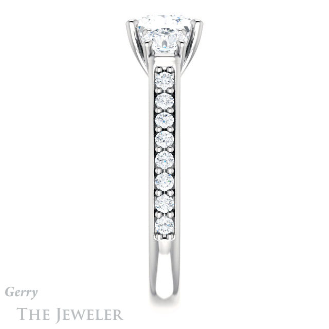 Princess Cut Forever One Moissanite Engagement Ring #GTJ950-square-fo-w