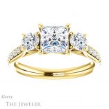 Princess Cut Forever One Moissanite Engagement Ring #GTJ950-square-fo-y 1 Princess Cut Forever One Moissanite Engagement Ring #GTJ950-square-fo-y
