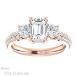 Emerald Cut Forever One Moissanite Engagement Ring #GTJ951-emerald-fb-r 1 Emerald Cut Forever Brilliant Moissanite Engagement Ring #GTJ951-emerald-fb-r