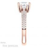 Emerald Cut Forever One Moissanite Engagement Ring #GTJ951-emerald-fb-r 3 Emerald Cut Forever Brilliant Moissanite Engagement Ring #GTJ951-emerald-fb-r