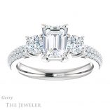 Emerald Cut Forever Brilliant Moissanite Engagement Ring #GTJ951-emerald-fb-w