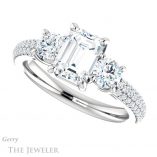 Emerald Cut Forever Brilliant Moissanite Engagement Ring #GTJ951-emerald-fb-w