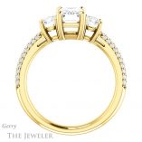 Emerald Cut Forever One Moissanite Engagement Ring #GTJ951-emerald-fb-y 2 Emerald Cut Forever Brilliant Moissanite Engagement Ring #GTJ951-emerald-fb-y