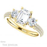 Emerald Cut Forever One Moissanite Engagement Ring #GTJ951-emerald-fb-y 5 Emerald Cut Forever Brilliant Moissanite Engagement Ring #GTJ951-emerald-fb-y