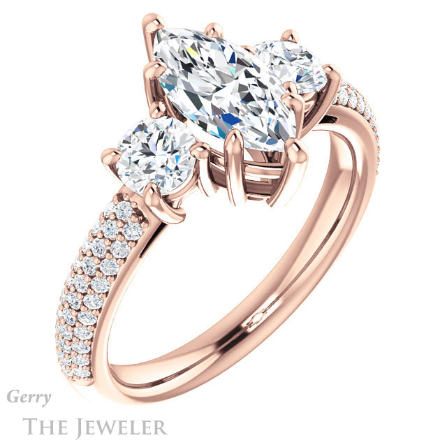 Marquise Cut Forever Brilliant Moissanite Engagement Ring #GTJ951-marquise-fb-r