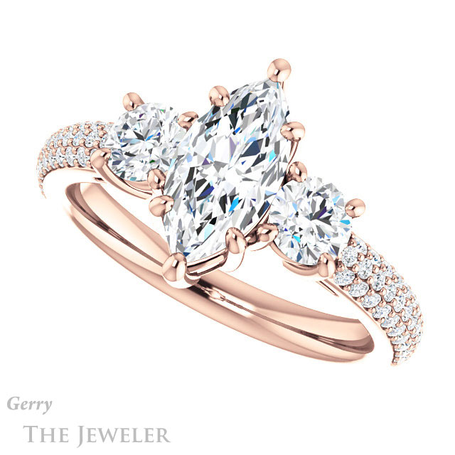Marquise Cut Forever Brilliant Moissanite Engagement Ring #GTJ951-marquise-fb-r