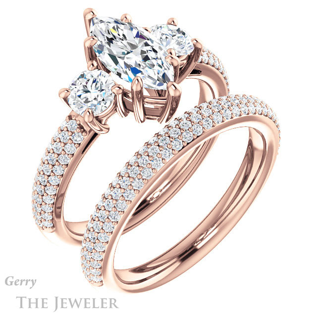 Marquise Cut Forever Brilliant Moissanite Engagement Ring #GTJ951-marquise-fb-r
