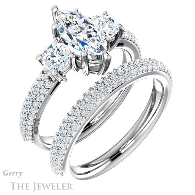 Marquise Cut Forever Brilliant Moissanite Engagement Ring #GTJ951-marquise-fb-w