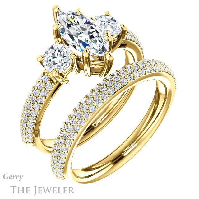 Marquise Cut Forever Brilliant Moissanite Engagement Ring #GTJ951-marquise-fb-y