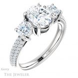 Oval Shaped Forever One Moissanite Engagement Ring #GTJ951-oval-fo-w 4 Oval Shaped Forever One Moissanite Engagement Ring #GTJ951-oval-fo-w