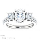 Oval Shaped Forever One Moissanite Engagement Ring #GTJ951-oval-fo-w 1 Oval Shaped Forever One Moissanite Engagement Ring #GTJ951-oval-fo-w