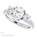 Oval Shaped Forever One Moissanite Engagement Ring #GTJ951-oval-fo-w 5 Oval Shaped Forever One Moissanite Engagement Ring #GTJ951-oval-fo-w