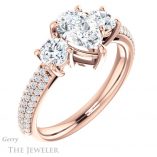 Pear Shaped Forever One Moissanite Engagement Ring #GTJ951-pear-fb-r 4 Pear Shaped Forever Brilliant Moissanite Engagement Ring #GTJ951-pear-fb-r