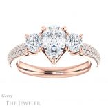 Pear Shaped Forever One Moissanite Engagement Ring #GTJ951-pear-fb-r 1 Pear Shaped Forever Brilliant Moissanite Engagement Ring #GTJ951-pear-fb-r