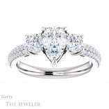 Pear Shaped Forever Brilliant Moissanite Engagement Ring #GTJ951-pear-fb-w