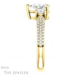 Pear Shaped Forever Brilliant Moissanite Engagement Ring #GTJ951-pear-fb-y