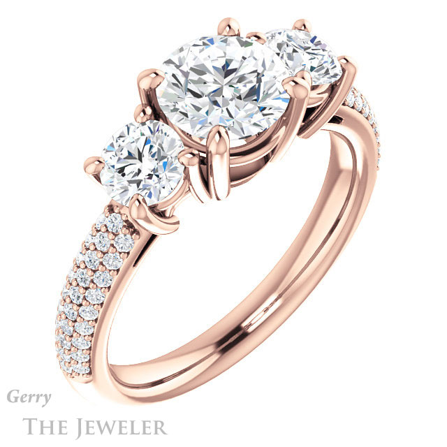 Round Cut Forever One Moissanite Engagement Ring #GTJ951-round-fo-r
