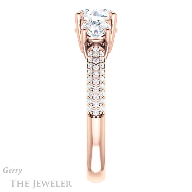 Round Cut Forever One Moissanite Engagement Ring #GTJ951-round-fo-r
