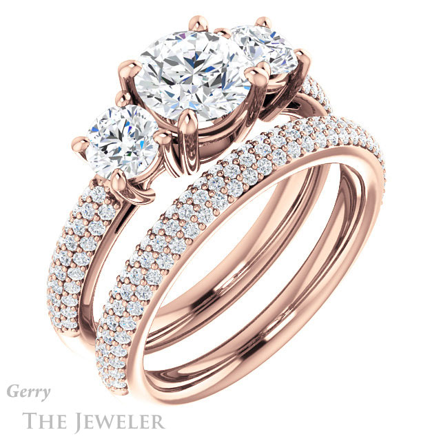 Round Cut Forever One Moissanite Engagement Ring #GTJ951-round-fo-r