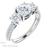 Round Cut Forever One Moissanite Engagement Ring #GTJ951-round-fo-w