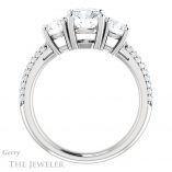 Round Cut Forever One Moissanite Engagement Ring #GTJ951-round-fo-w