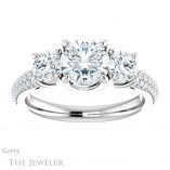 Round Cut Forever One Moissanite Engagement Ring #GTJ951-round-fo-w