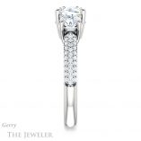 Round Cut Forever One Moissanite Engagement Ring #GTJ951-round-fo-w