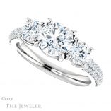 Round Cut Forever One Moissanite Engagement Ring #GTJ951-round-fo-w
