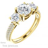 Round Cut Forever One Moissanite Engagement Ring #GTJ951-round-fo-y 4 Round Cut Forever One Moissanite Engagement Ring #GTJ951-round-fo-y