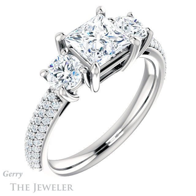 Princess Cut Forever One Moissanite Engagement Ring #GTJ951-square-fo-w