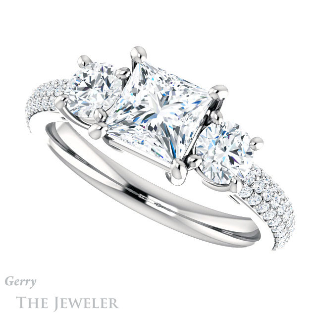 Princess Cut Forever One Moissanite Engagement Ring #GTJ951-square-fo-w