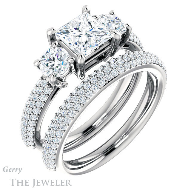 Princess Cut Forever One Moissanite Engagement Ring #GTJ951-square-fo-w