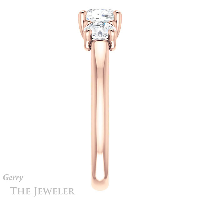 Cushion Cut Forever One Moissanite Engagement Ring #GTJ953-cushion-fo-r 3 Cushion Cut Forever One Moissanite Engagement Ring #GTJ953-cushion-fo-r