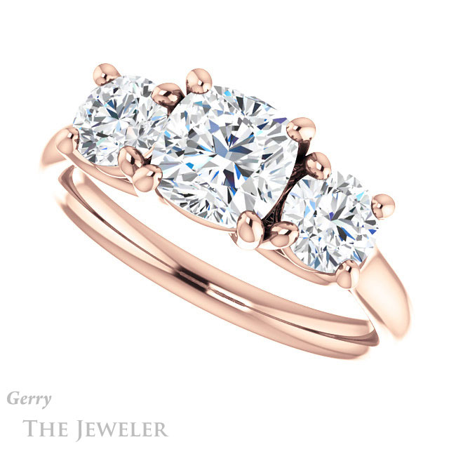 Cushion Cut Forever One Moissanite Engagement Ring #GTJ953-cushion-fo-r 5 Cushion Cut Forever One Moissanite Engagement Ring #GTJ953-cushion-fo-r
