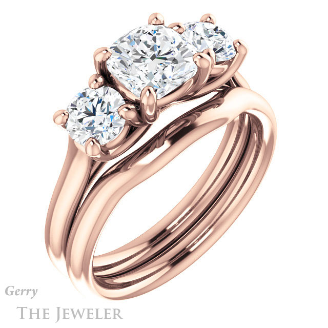 Cushion Cut Forever One Moissanite Engagement Ring #GTJ953-cushion-fo-r 6 Cushion Cut Forever One Moissanite Engagement Ring #GTJ953-cushion-fo-r