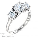 Cushion Cut Forever One Moissanite Engagement Ring #GTJ953-cushion-fo-w 4 Cushion Cut Forever One Moissanite Engagement Ring #GTJ953-cushion-fo-w