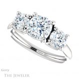 Cushion Cut Forever One Moissanite Engagement Ring #GTJ953-cushion-fo-w 5 Cushion Cut Forever One Moissanite Engagement Ring #GTJ953-cushion-fo-w