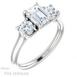 Emerald Cut Forever Brilliant Moissanite Engagement Ring #GTJ953-emerald-fb-w