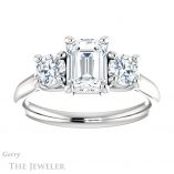 Emerald Cut Forever Brilliant Moissanite Engagement Ring #GTJ953-emerald-fb-w