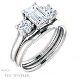 Emerald Cut Forever Brilliant Moissanite Engagement Ring #GTJ953-emerald-fb-w