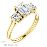Emerald Cut Forever Brilliant Moissanite Engagement Ring #GTJ953-emerald-fb-y