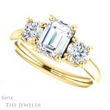 Emerald Cut Forever Brilliant Moissanite Engagement Ring #GTJ953-emerald-fb-y