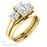 Emerald Cut Forever Brilliant Moissanite Engagement Ring #GTJ953-emerald-fb-y