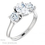 Oval Shaped Forever One Moissanite Engagement Ring #GTJ953-oval-fo-w