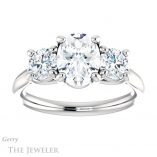 Oval Shaped Forever One Moissanite Engagement Ring #GTJ953-oval-fo-w
