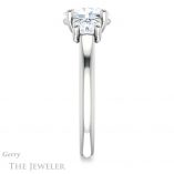 Oval Shaped Forever One Moissanite Engagement Ring #GTJ953-oval-fo-w