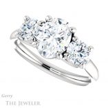 Oval Shaped Forever One Moissanite Engagement Ring #GTJ953-oval-fo-w