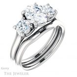 Oval Shaped Forever One Moissanite Engagement Ring #GTJ953-oval-fo-w