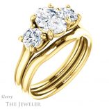 Oval Shaped Forever One Moissanite Engagement Ring #GTJ953-oval-fo-y