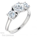Round Cut Forever One Moissanite Engagement Ring #GTJ953-round-fo-w